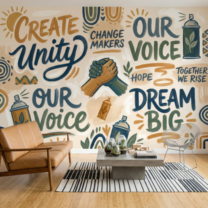Motivational Typography Wallpaper Unity Our Voice Wall Mural