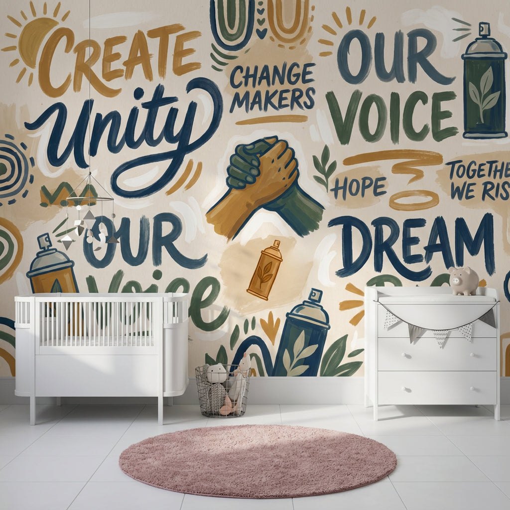 Motivational Typography Wallpaper Unity Our Voice Wall Mural