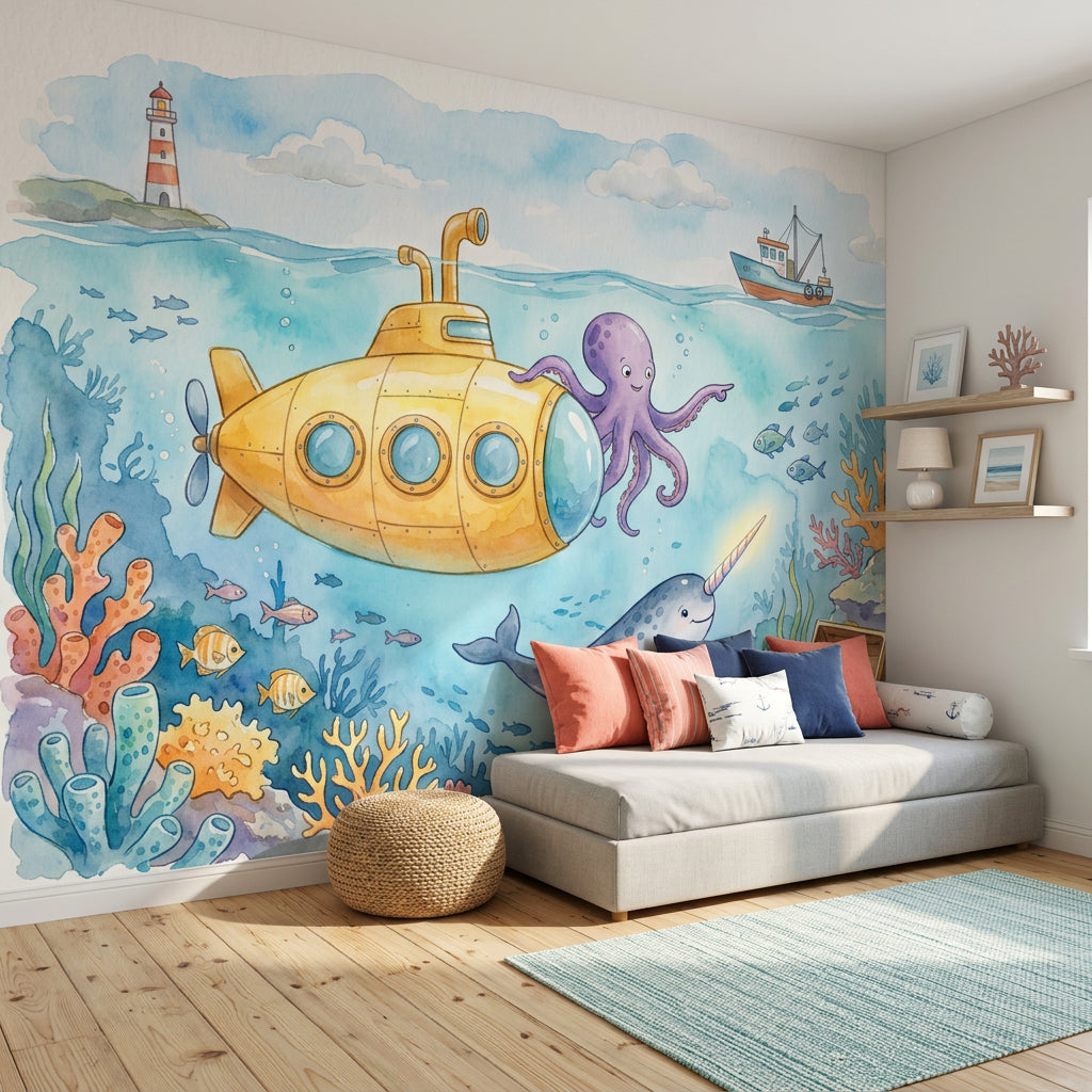 Submarine Wallpaper Underwater Ocean Wall Mural