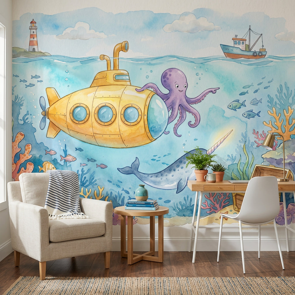 Submarine Wallpaper Underwater Ocean Wall Mural