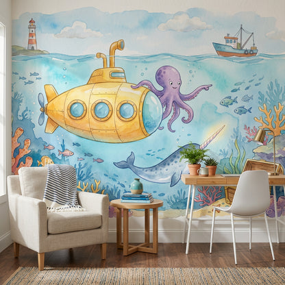 Submarine Wallpaper Underwater Ocean Wall Mural
