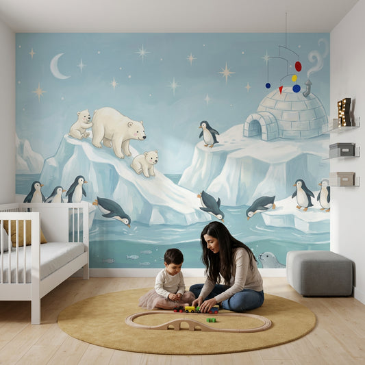 Polar Bear Wallpaper Penguins Arctic Wall Mural