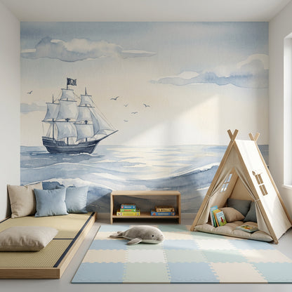 Cloudy Sky Wallpaper Overcast Removable Stormy Horizon Wall Decor