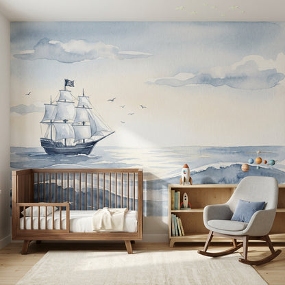 Cloudy Sky Wallpaper Overcast Removable Stormy Horizon Wall Decor