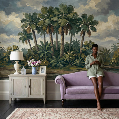 Cloudy Sky Wallpaper Overcast Gray Blue Removable Wall Decor
