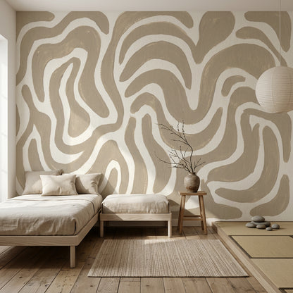 White Background Wallpaper Abstract Pattern Modern Wall Mural