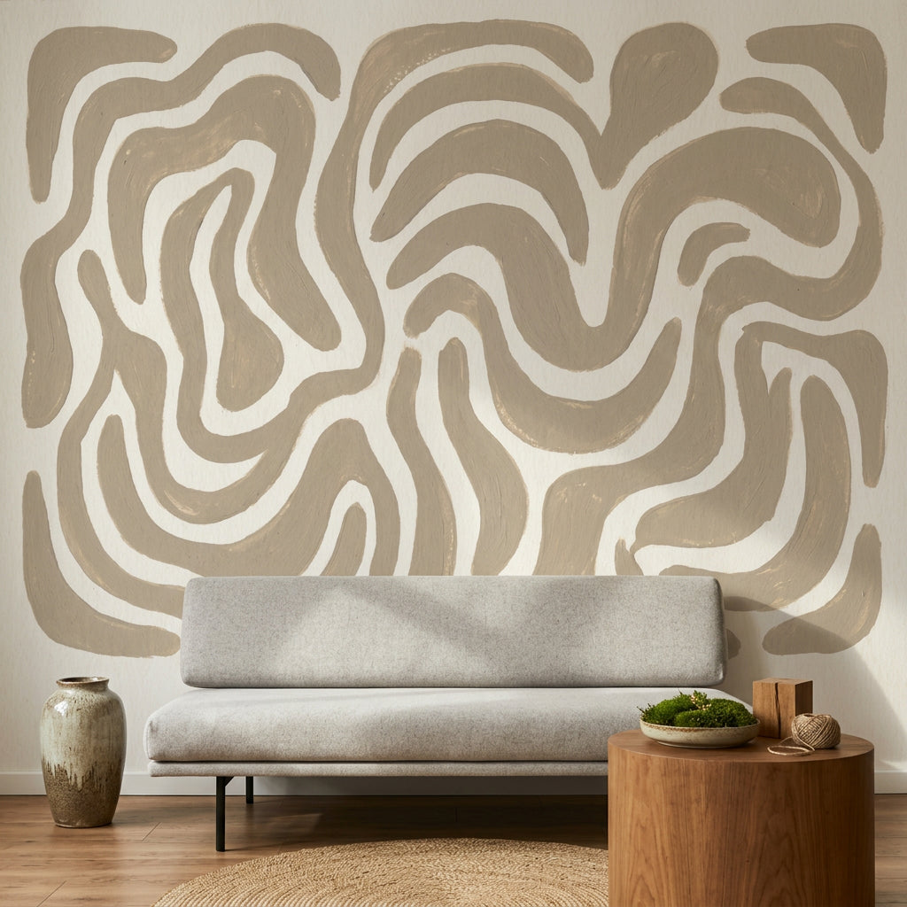 White Background Wallpaper Abstract Pattern Modern Wall Mural