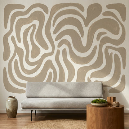 White Background Wallpaper Abstract Pattern Modern Wall Mural