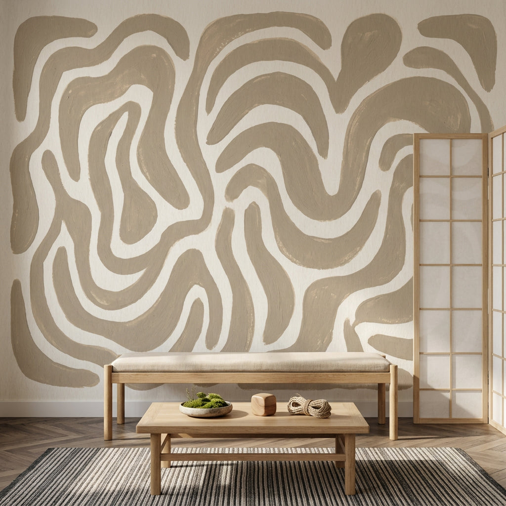 White Background Wallpaper Abstract Pattern Modern Wall Mural