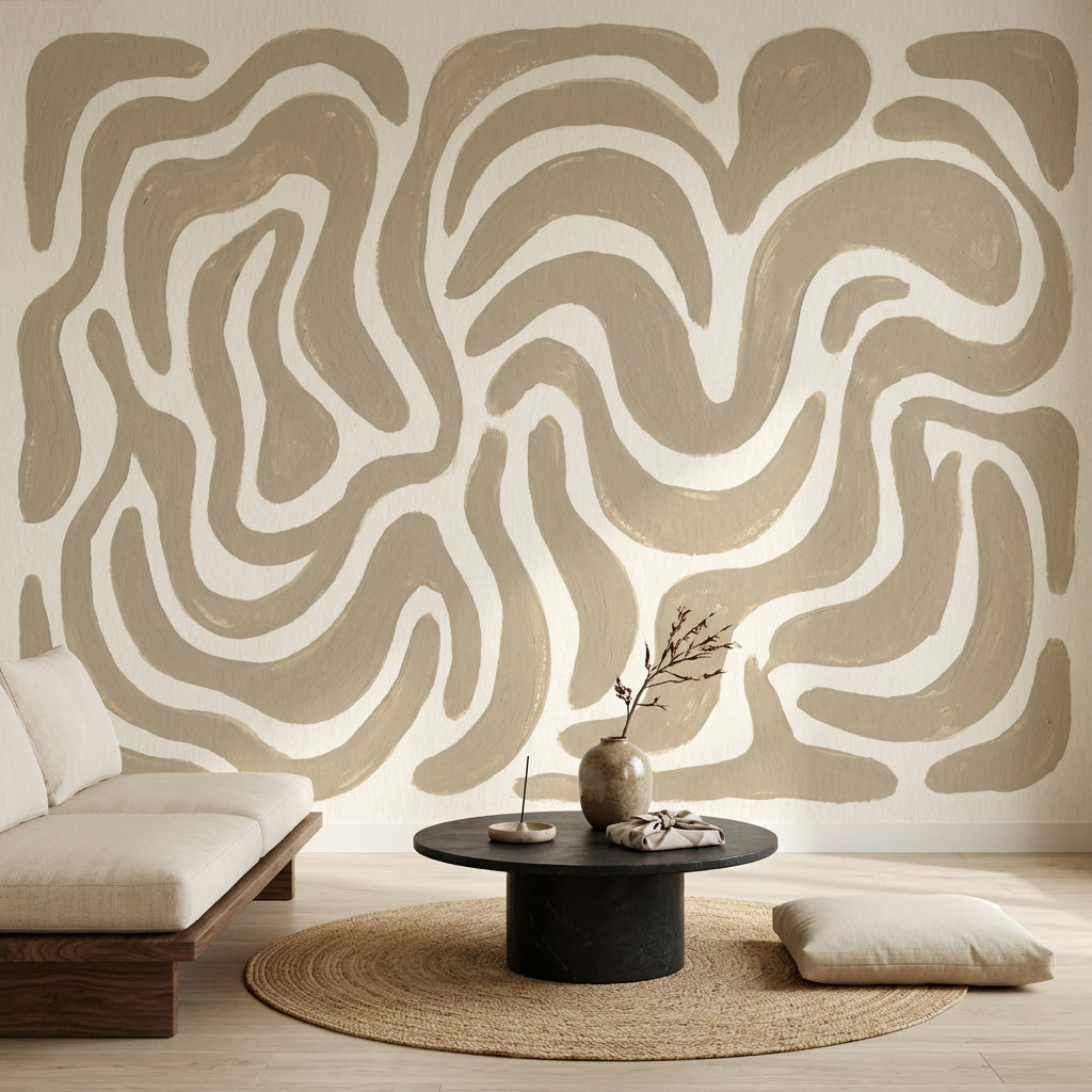 White Background Wallpaper Abstract Pattern Modern Wall Mural