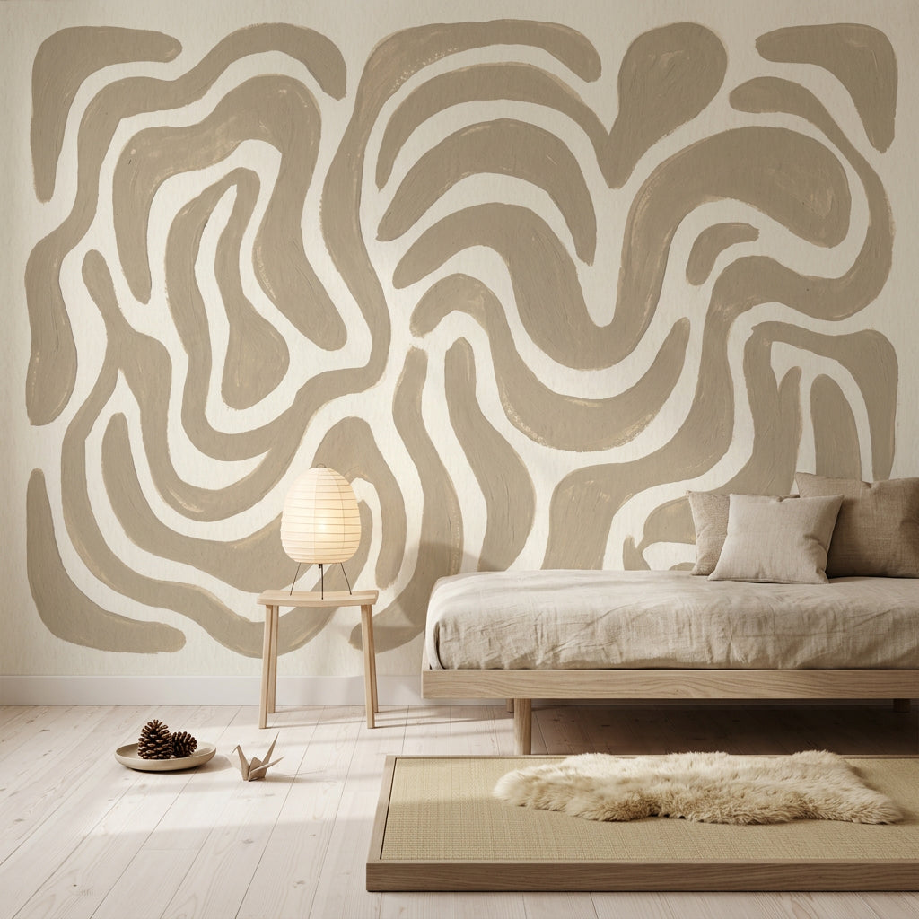 White Background Wallpaper Abstract Pattern Modern Wall Mural