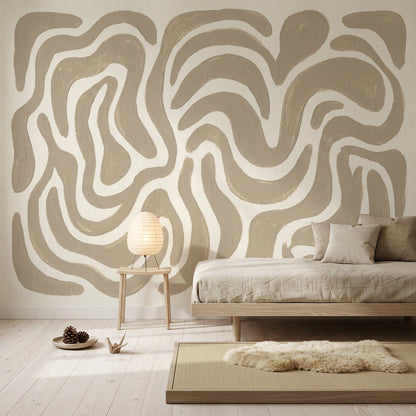 White Background Wallpaper Abstract Pattern Modern Wall Mural