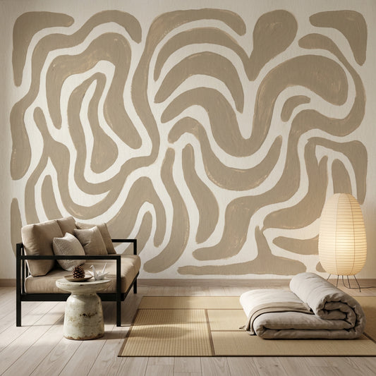 White Background Wallpaper Abstract Pattern Modern Wall Mural