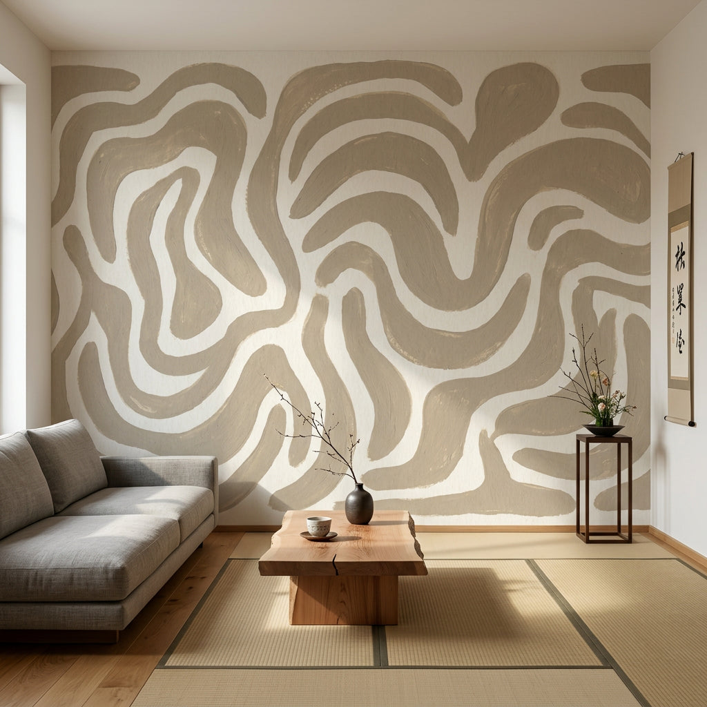 White Background Wallpaper Abstract Pattern Modern Wall Mural
