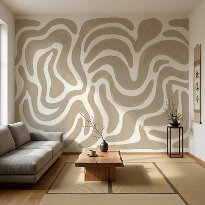 White Background Wallpaper Abstract Pattern Modern Wall Mural