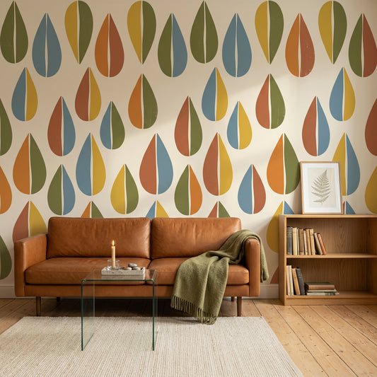 Mid-Century Modern Wallpaper Retro Vintage Removable Wall Decor