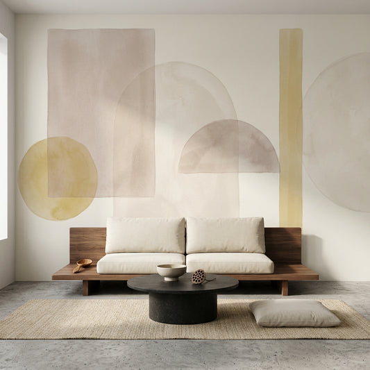 Abstract Wallpaper Geometric Removable Watercolor Wall Decor
