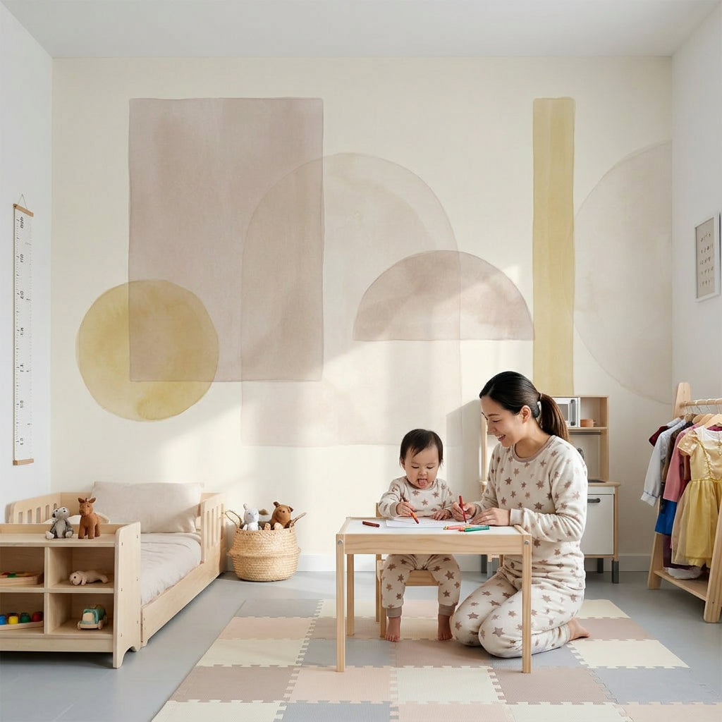 Abstract Wallpaper Geometric Removable Watercolor Wall Decor