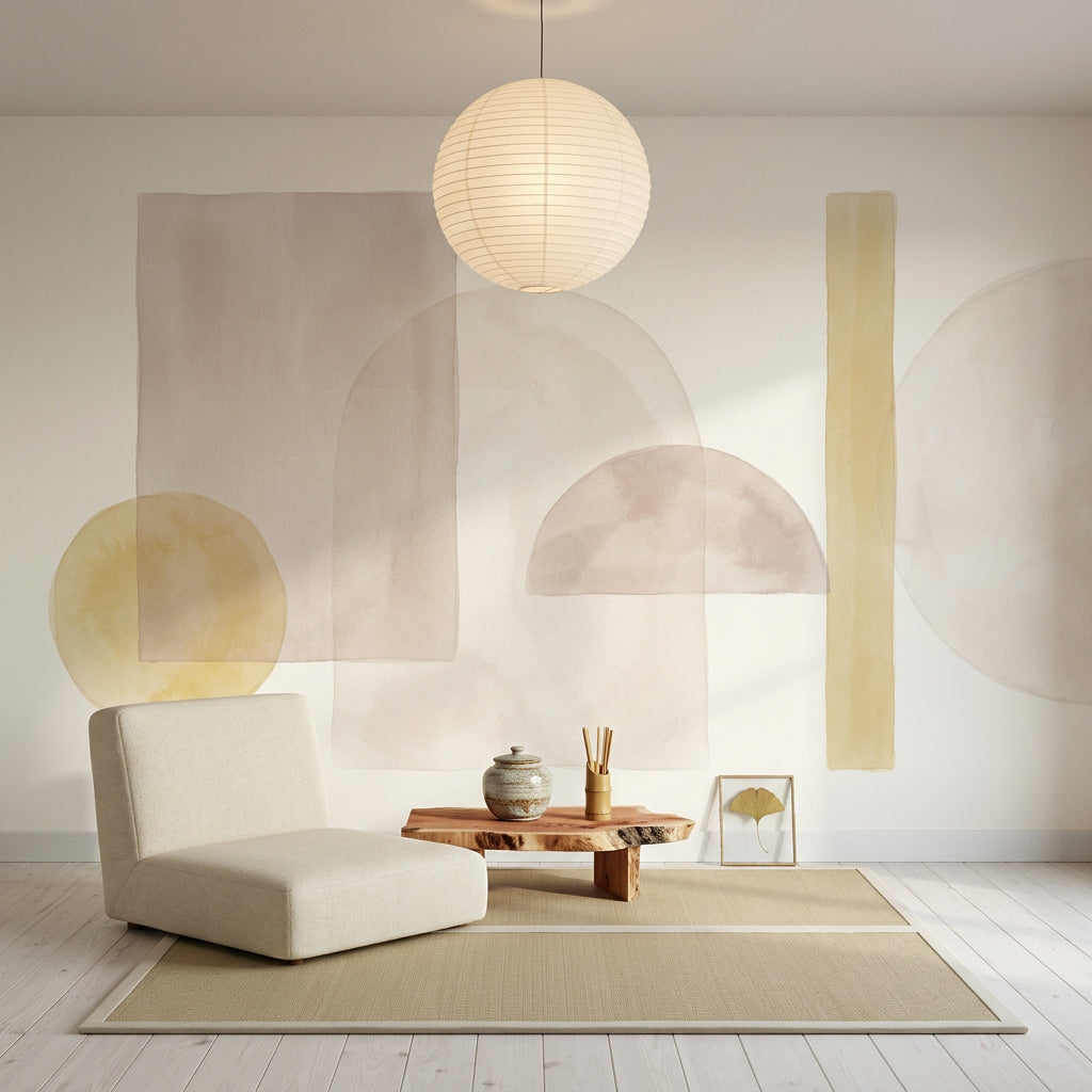 Abstract Wallpaper Geometric Removable Watercolor Wall Decor