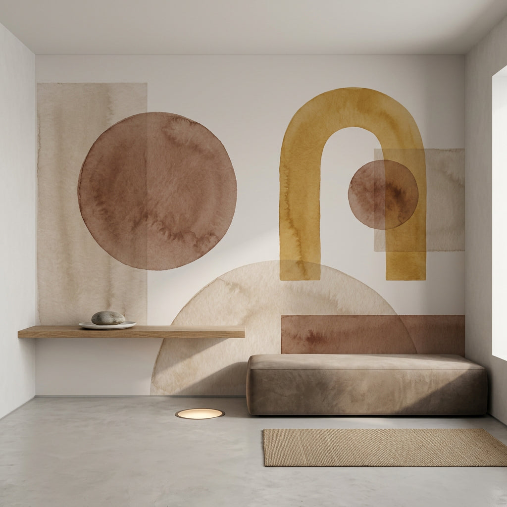 White Background Wallpaper Japandi Japandi Wall Mural