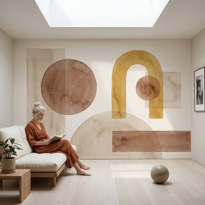 White Background Wallpaper Japandi Japandi Wall Mural