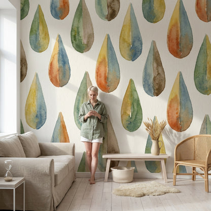 Paper Texture Wallpaper Watercolor Abstract Removable Wall Decor