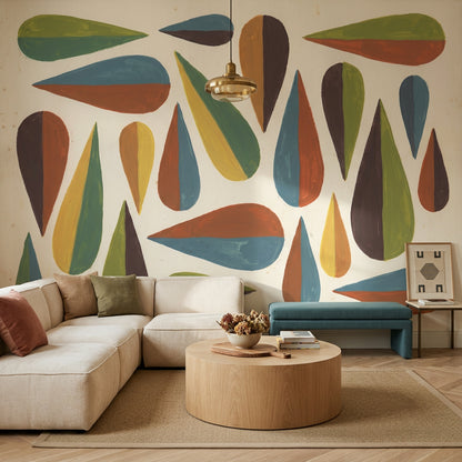 Mid Century Modern Wallpaper Retro Removable Modern Wall Decor