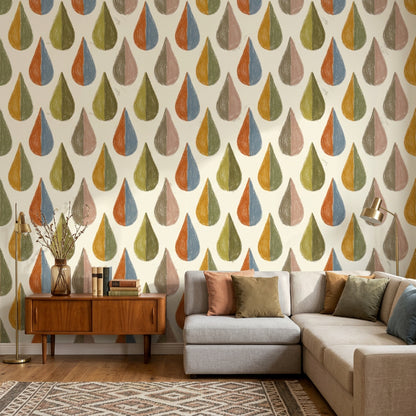 Mid Century Modern Wallpaper Retro Geometric Shapes Wall Mural