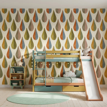 Mid Century Modern Wallpaper Retro Geometric Shapes Wall Mural