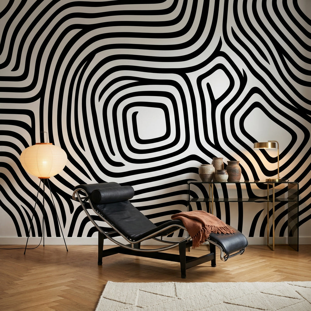 White Background Wallpaper Topographic Map Removable Wall Decor