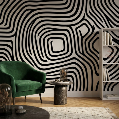 White Background Wallpaper Topographic Map Removable Wall Decor
