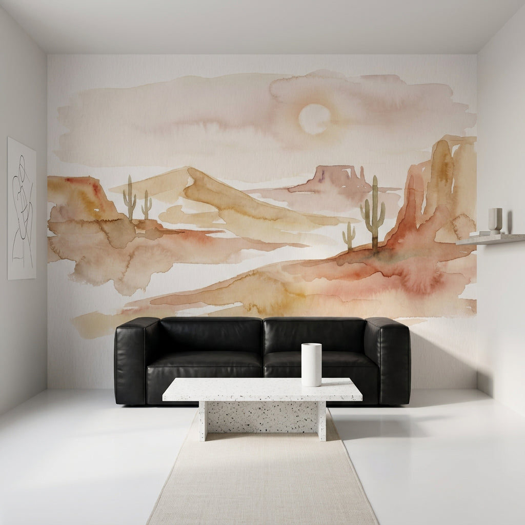 Desert Landscape Wallpaper Watercolor Removable Southwestern Wall Decor