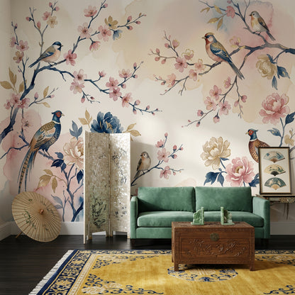 Pink Cherry Wallpaper Cherry Blossom Sakura Removable Wall Decor