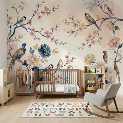Pink Cherry Wallpaper Cherry Blossom Sakura Removable Wall Decor