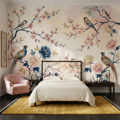 Pink Cherry Wallpaper Cherry Blossom Sakura Removable Wall Decor