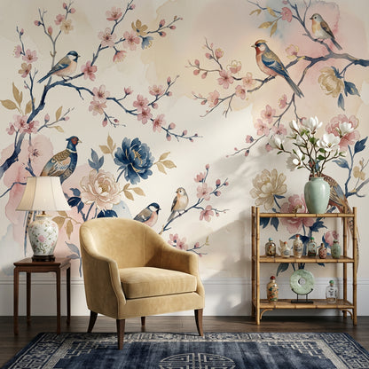 Pink Cherry Wallpaper Cherry Blossom Sakura Removable Wall Decor