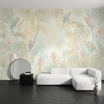Tropical Wallpaper Watercolor Removable Jungle Foliage Wall Decor