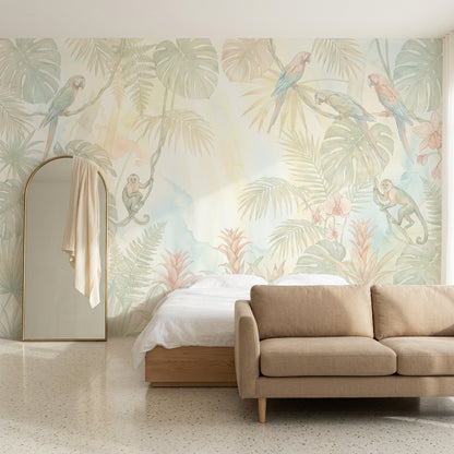 Tropical Wallpaper Watercolor Removable Jungle Foliage Wall Decor