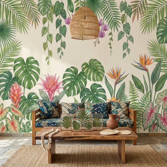 Bird Of Paradise Wallpaper Tropical Botanical Wall Mural