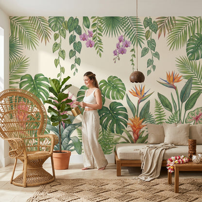 Bird Of Paradise Wallpaper Tropical Botanical Wall Mural