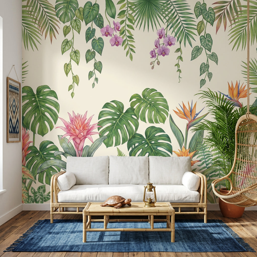 Bird Of Paradise Wallpaper Tropical Botanical Wall Mural