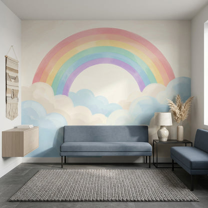 Pastel Rainbow Wallpaper Watercolor Dreamy Removable Wall Decor