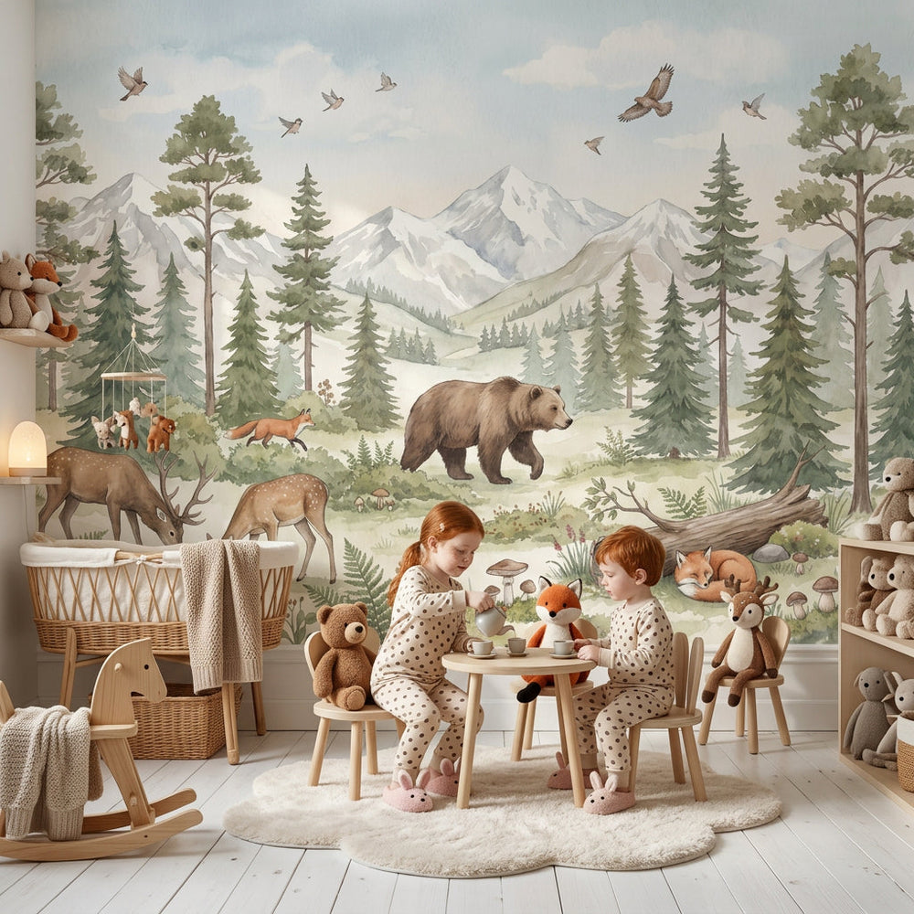 Forest Mountain Woodland Wall Mural