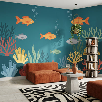 Underwater Wallpaper Ocean Fish Removable Wall Decor