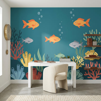 Underwater Wallpaper Ocean Fish Removable Wall Decor