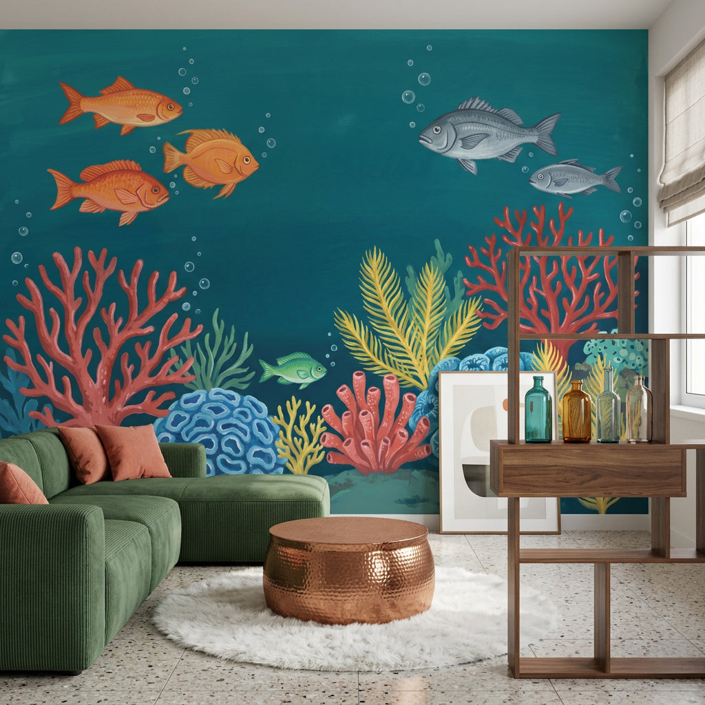 Coral Reef Wallpaper Underwater Removable Fish Wall Decor
