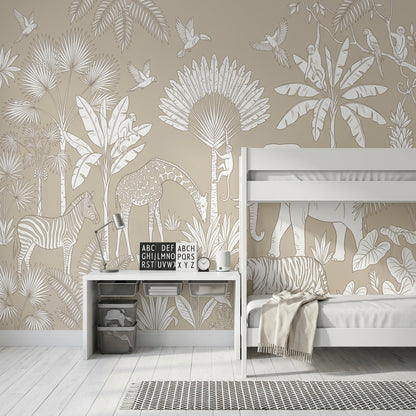 Scenic Landscape Wallpaper Jungle Safari Removable Tropical Wall Decor
