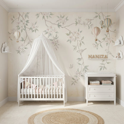 Paper Texture Wallpaper Watercolor Botanical Wall Mural