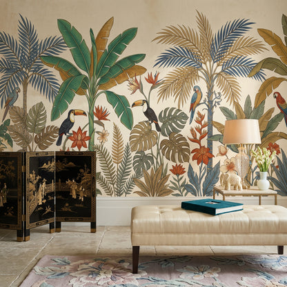 Tropical Birds Wallpaper Exotic Toucans Parrot Wall Mural
