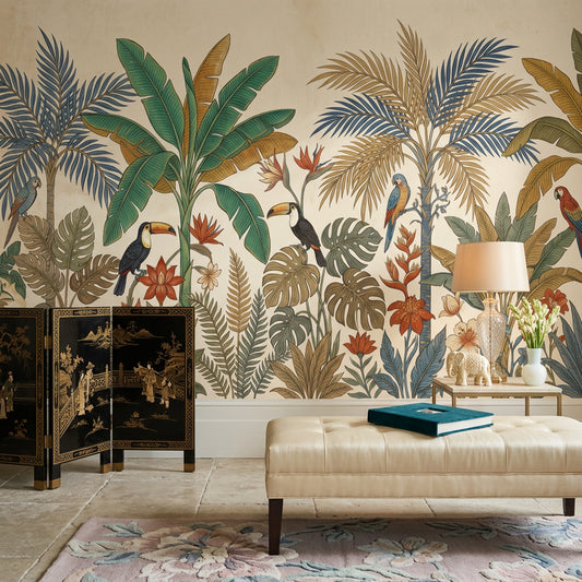 Tropical Birds Wallpaper Exotic Toucans Parrot Wall Mural